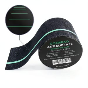 COSIMIXO 4" x 33FT Anti Slip Tape with Glow in The Dark Stripe,Premium Grip Tape Non Slip Stair Treads Tape,Non Skid Tape, High Traction Adhesive for Stairs Step Black/Green-0
