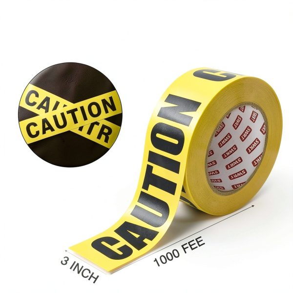 SWRT 1 Roll Premium Yellow Caution Tape 3in x 1000ft Safety Tape-1